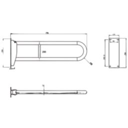 ETAL PDT-001020 Doc M Hinged Grab Rail Blue (RAL 5011) 770mm x 250mm x 32mm