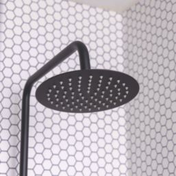 ETAL Siena Rear-Fed Exposed Matt Black Thermostatic Mixer Shower