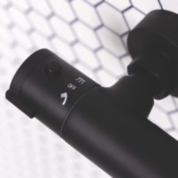 ETAL Siena Rear-Fed Exposed Matt Black Thermostatic Mixer Shower