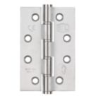 Smith & Locke  Satin Stainless Steel Grade 7 Fire Rated Washered Hinges 102mm x 67mm 2 Pack