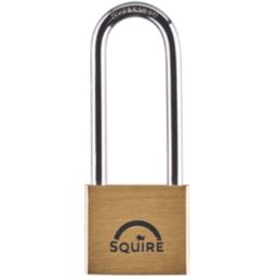 Squire Lion Brass  Weatherproof Long Shackle  Padlock 40mm