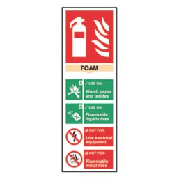 Essentials  Non Photoluminescent "Fire Extinguisher Foam" Sign 300mm x 100mm