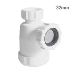 Flomasta  Round Bottle Trap White 32mm