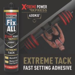 Soudal Fix All X-treme Power Express Solvent-Free Hybrid Polymer Adhesive White 280ml