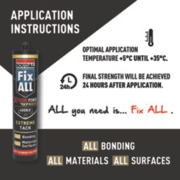 Soudal Fix All X-treme Power Express Solvent-Free Hybrid Polymer Adhesive White 280ml