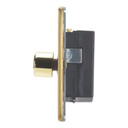Contactum Lyric 1-Gang 2-Way LED Dimmer Switch  Brushed Brass
