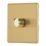 Contactum Lyric 1-Gang 2-Way LED Dimmer Switch  Brushed Brass