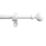 Rothley Matt White Extendable Curtain Pole with Orb Finials 28mm x 71-120cm