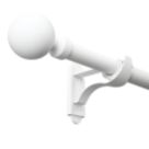 Rothley Matt White Extendable Curtain Pole with Orb Finials 28mm x 71-120cm