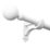 Rothley Matt White Extendable Curtain Pole with Orb Finials 28mm x 71-120cm
