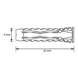 Easyfix  Wall Plugs 5mm x 25mm 100 Pack