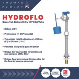 Thomas Dudley Ltd Hydroflo Bottom-Entry Fill Valve 1/2"