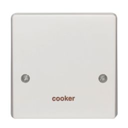 Crabtree Capital 45A Unswitched Cooker Outlet Plate  White