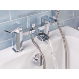 Bristan Elegance Waterfall Chrome 150mm Deck Mounted Dual Control Manual Shower Mixer Tap