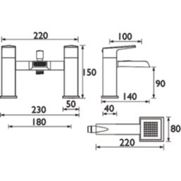 Bristan Elegance Waterfall Chrome 150mm Deck Mounted Dual Control Manual Shower Mixer Tap