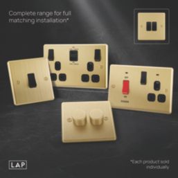 LAP  20A 2-Gang 2-Way Light Switch  Satin Brass with Black Inserts