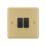 LAP  20A 2-Gang 2-Way Light Switch  Satin Brass with Black Inserts
