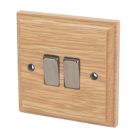 Varilight  10AX 2-Gang 2-Way Light Switch  Classic Oak