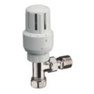 15mm x 1/2" White Angled Standard Thermostatic Radiator Valve Head & Body