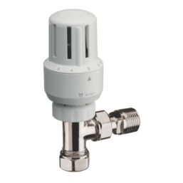 15mm x 1/2" White Angled Standard Thermostatic Radiator Valve Head & Body