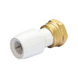 Hep2O  Plastic Push-Fit Straight Tap Connector 15mm x 3/4"