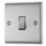 British General Nexus Metal 10AX 1-Gang 2-Way Light Switch  Brushed Steel