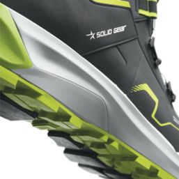 Solid Gear Sonar Mid Size 10  Black / Green Water-Resistant  Safety Boots