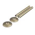 ETAL Enzo Radiator Pipe Covers and Collars Set  Brushed Brass 16mm x 200mm 4 Pieces
