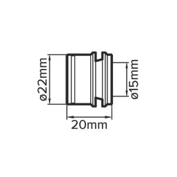 Flomasta  Brass Compression Reducing Internal Coupler 22mm x 15mm