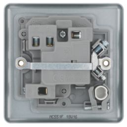 British General  13A Switched Metal Clad Fused Spur & Flex Outlet with LED  with White Inserts