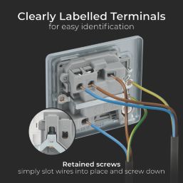 British General  13A Switched Metal Clad Fused Spur & Flex Outlet with LED  with White Inserts