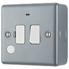 British General  13A Switched Metal Clad Fused Spur & Flex Outlet with LED with White Inserts