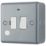 British General  13A Switched Metal Clad Fused Spur & Flex Outlet with LED  with White Inserts