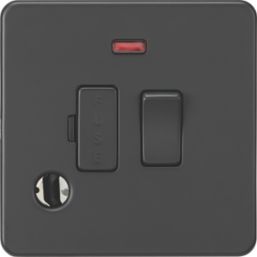 Knightsbridge  13A Switched Fused Spur & Flex Outlet with LED Anthracite