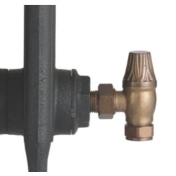 Arroll UK-18 15mm x 1/2" Antique Copper Angled Traditional Thermostatic Radiator Valve & Lockshield