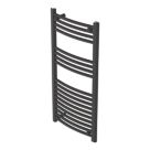 Flomasta 1000mm x 500mm 1521BTU Black Curved  Towel Radiator