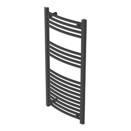 Flomasta 1000mm x 500mm 1521BTU Black Curved  Towel Radiator