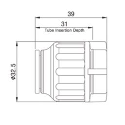 Flomasta  Plastic Push-Fit Stop Ends 15mm 2 Pack
