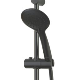 Aqualisa Sierra HP Rear-Fed Exposed Matt Black Thermostatic Dual Outlet Mixer Shower