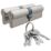 Smith & Locke 1 Star 6-Pin Euro Double Cylinder Locks 45-50 (95mm) Silver 2 Pack