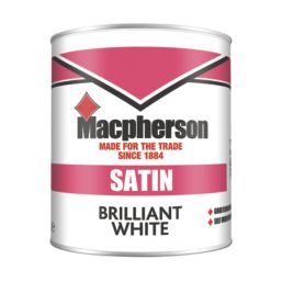 Macpherson 1Ltr Brilliant White Satin Solvent-Based Trim Paint