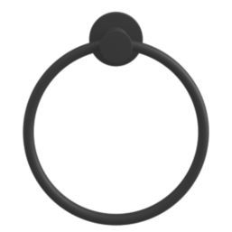 Swirl Caldew Bathroom Towel Ring Black