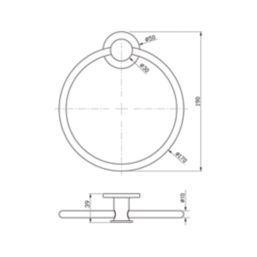 Swirl Caldew Bathroom Towel Ring Black