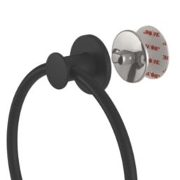 Swirl Caldew Bathroom Towel Ring Black