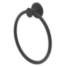 Swirl Caldew Bathroom Towel Ring Black
