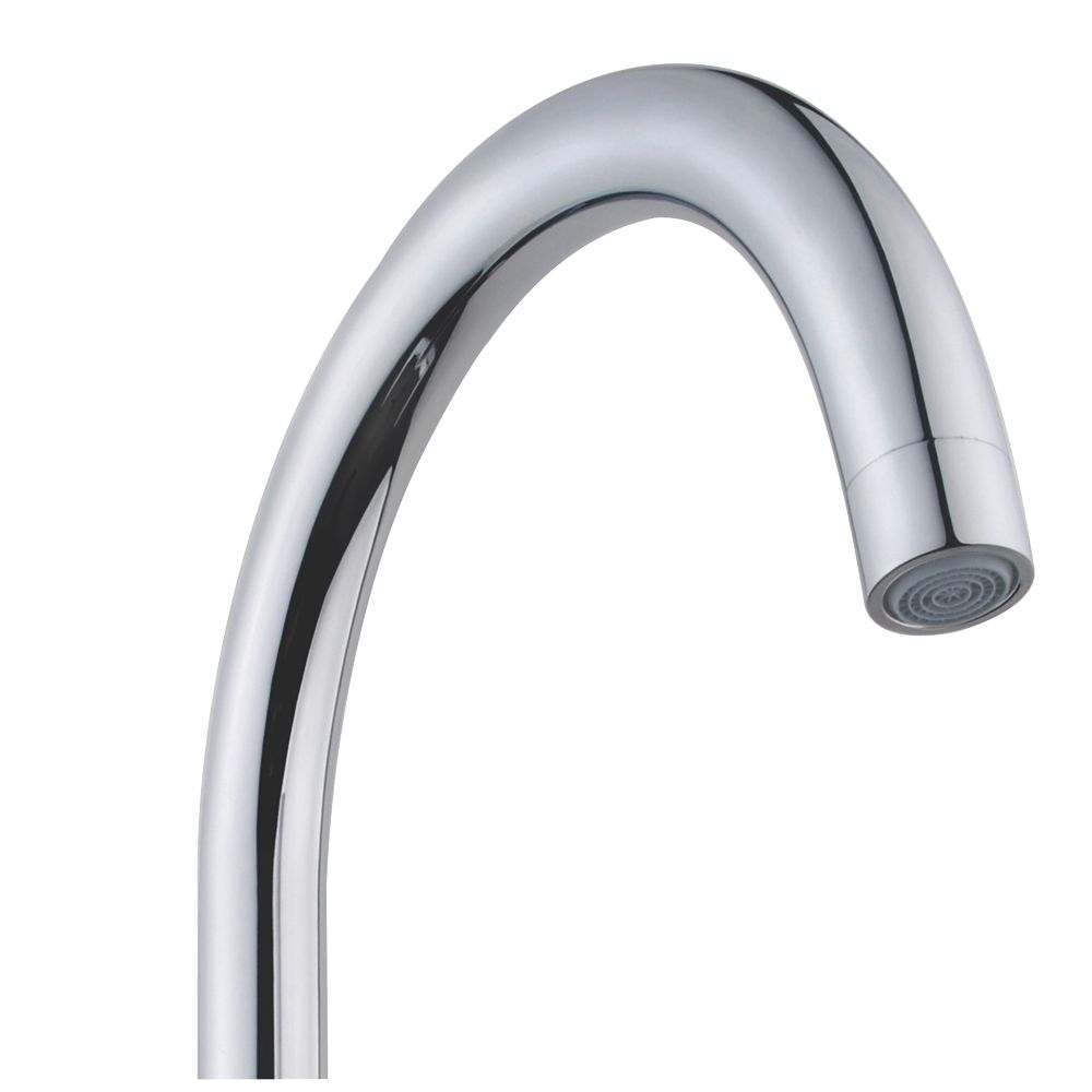 Isar Deck-Mounted Dual-Lever Bridge Mixer Kitchen Tap Chrome - Screwfix