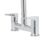 Isar Deck Mounted Dual-Lever Bridge Mixer Kitchen Tap Chrome