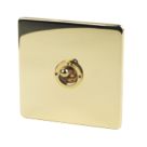 Crabtree Platinum 10AX 1-Gang 2-Way Toggle Switch  Polished Brass