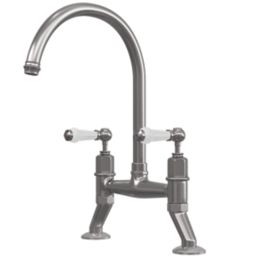 ETAL  Alton Deck Mounted Dual Lever Bridge Mixer Pewter
