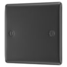 British General Nexus Metal 1-Gang Blanking Plate Matt Black